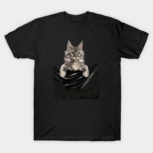 Main Coon Cat, Main Coon inside Pocket T-Shirt